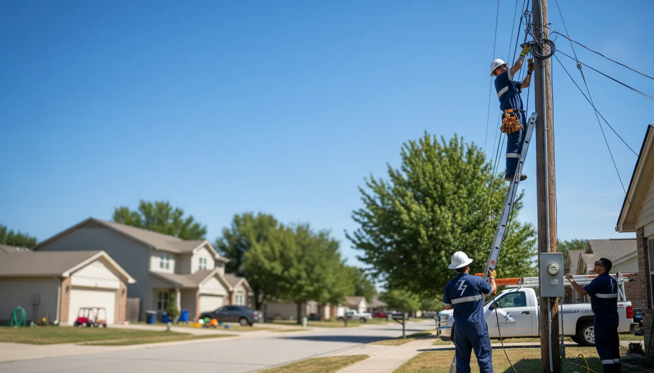 Residential electrician providing installation services in Cleveland, TX